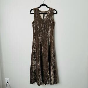Society Brown Velvet Sleeveless Maxi Dress Women’s Size 1